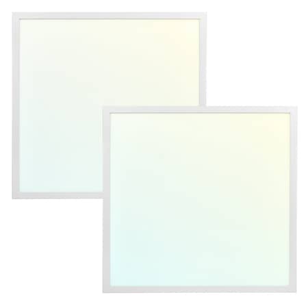 Luxrite 2x2 FT Prismatic LED Panel Lights 3CCT 4000K-6500K 30/35/40W Up to 5000LM 0-10V Dimmable DLC, 2PK LR24250-2PK